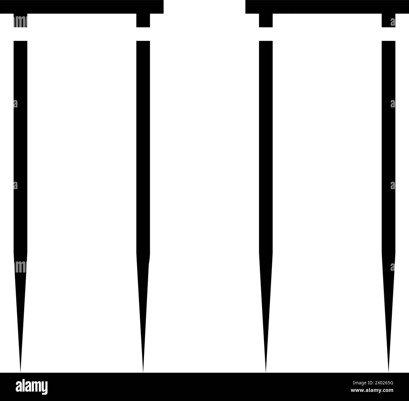 illustrazione vettoriale dell'icona del glifo del gioco del croquet wicket Illustrazione Vettoriale