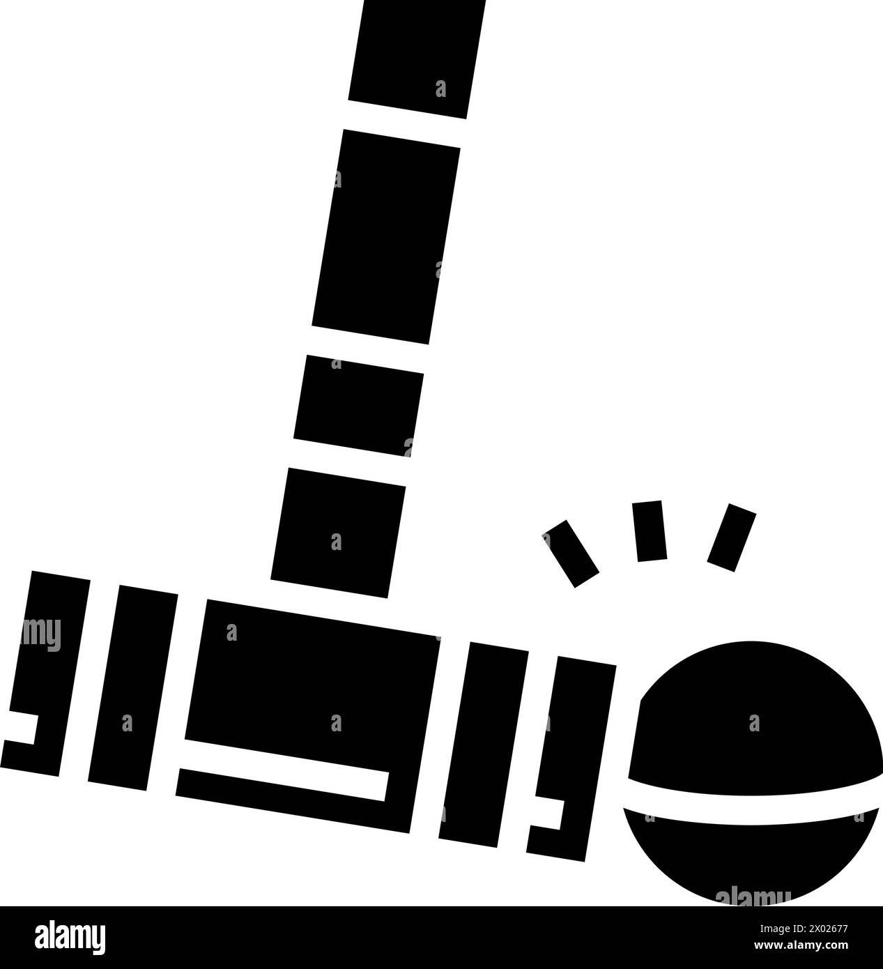 illustrazione vettoriale dell'icona del glifo del gioco del croquet del tratto Illustrazione Vettoriale