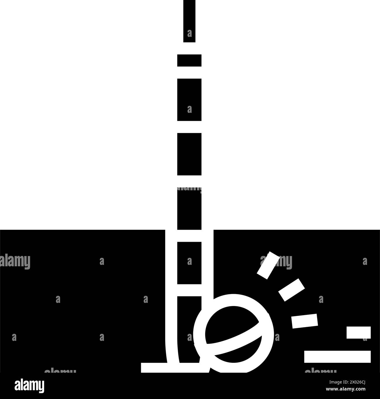 estrarre l'illustrazione vettoriale dell'icona del glifo del gioco del croquet Illustrazione Vettoriale