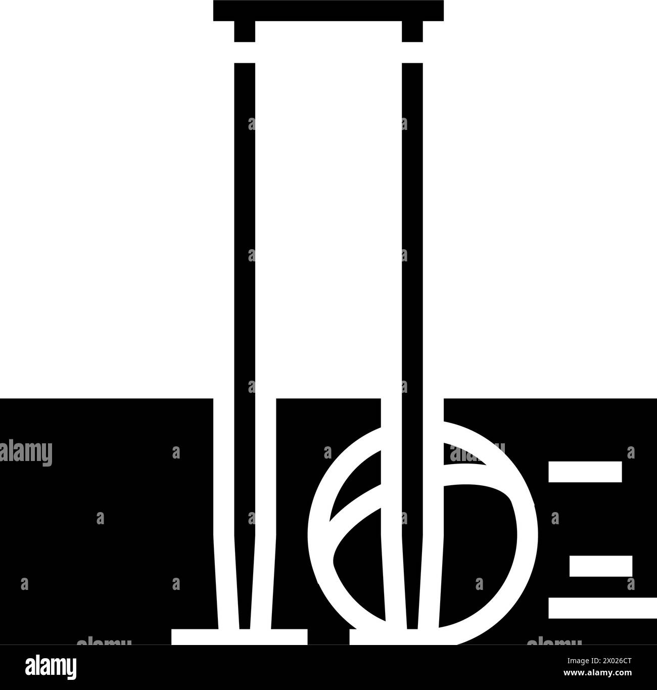 illustrazione vettoriale dell'icona del glifo del gioco del croquet rover Illustrazione Vettoriale
