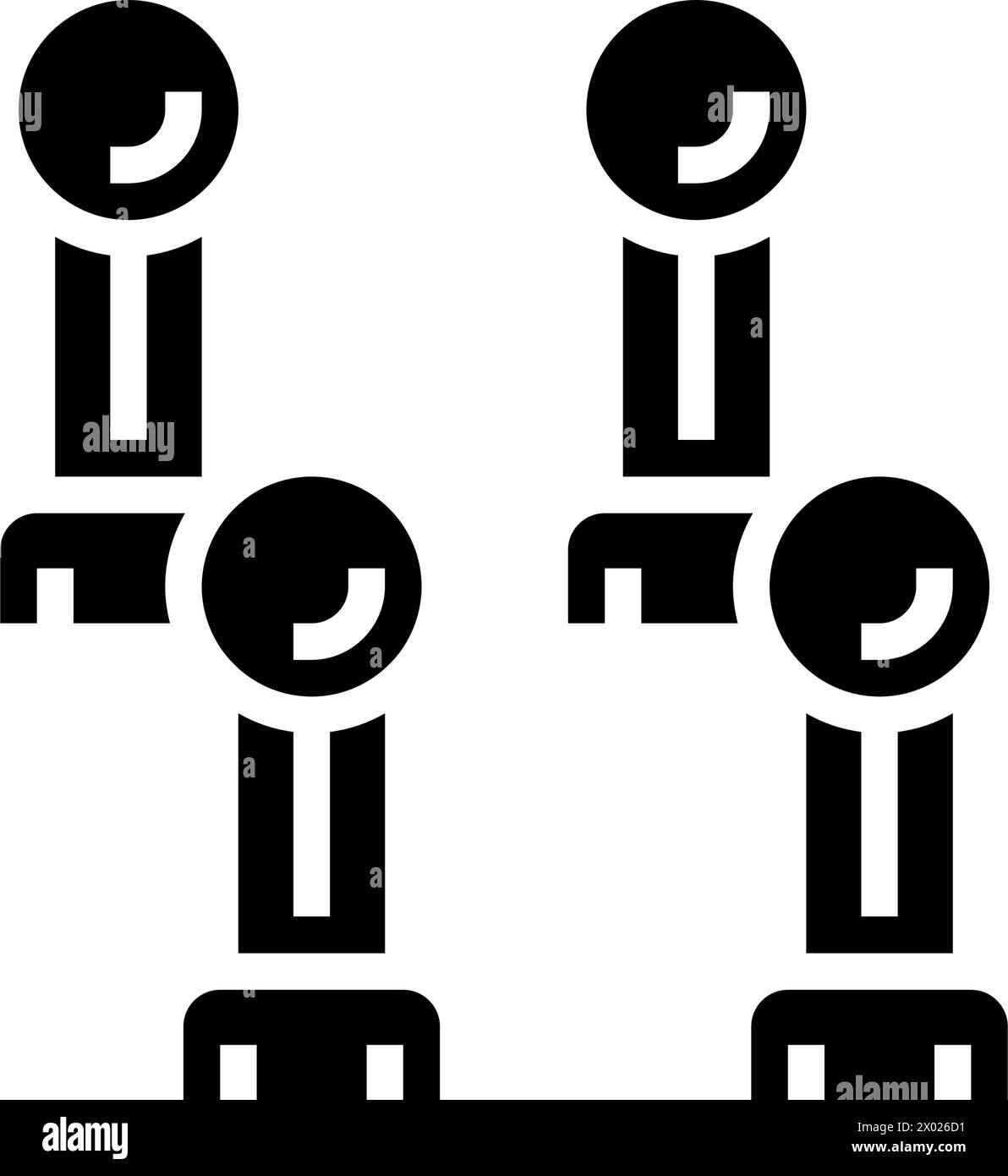 illustrazione vettoriale dell'icona del glifo del gioco del croquet Illustrazione Vettoriale