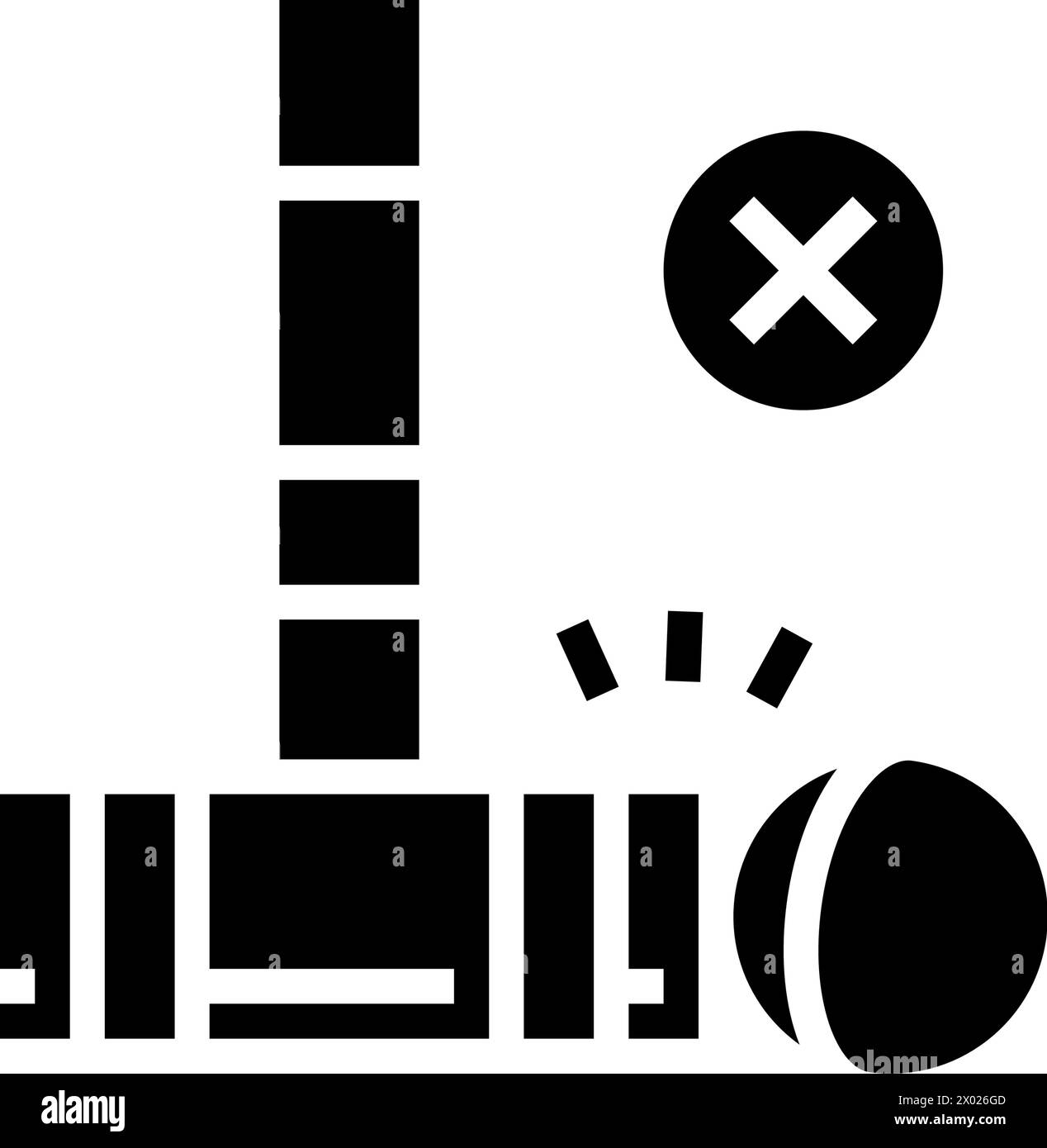 illustrazione vettoriale dell'icona del glifo del gioco del croquet Illustrazione Vettoriale