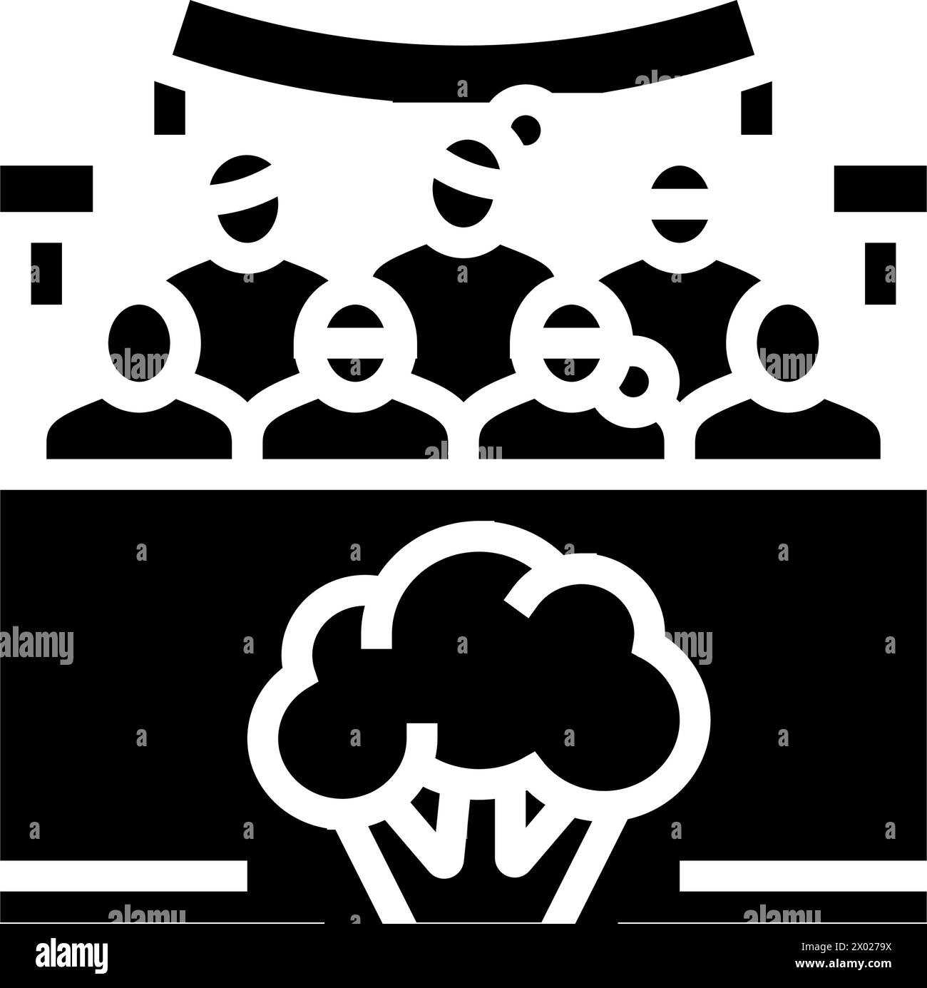 illustrazione vettoriale dell'icona del glifo del cibo vegano attivismo Illustrazione Vettoriale