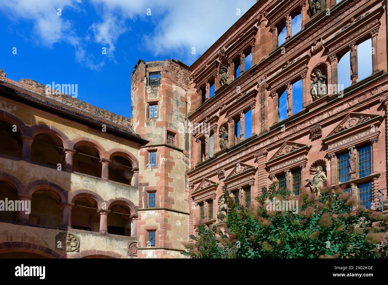 Castello di Heidelberg, ala Friedrich, Museo della Farmacia della Germania e sala di vetro, Heidelberg, Baden Wurttemberg, Germania, Europa Foto Stock