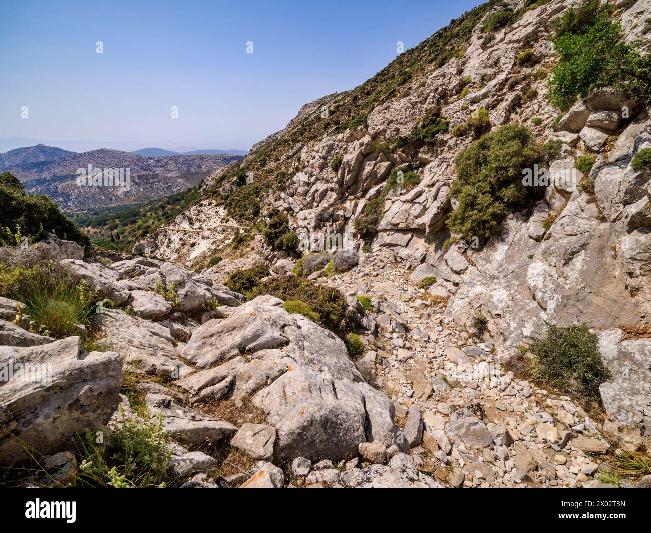 Sentiero per il Monte ZAS (Zeus), isola di Naxos, Cicladi, isole greche, Grecia, Europa Foto Stock