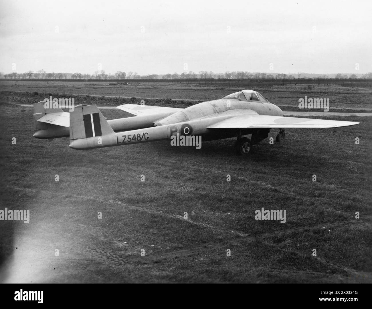Il De Havilland Vampire era un aereo a reazione britannico sviluppato dalla de Havilland, utilizzato in servizio militare dopo la seconda guerra mondiale. Foto Stock