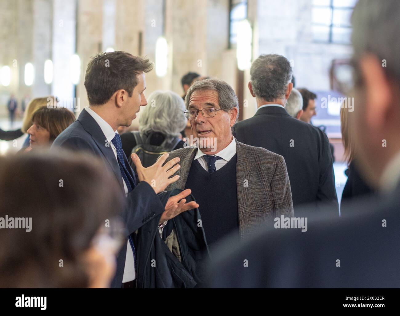 Aldo Claris Appiani padre di Lorenzo memoria per l'uccisione a colpi di pistola in tribunale dell'avvocato Lorenzo Claris Appiani, del giudice Fernando Ciampi e di Giorgio erba del 9 aprile 2015 presso la seconda sezione penale - settimana - Cronaca - Milano, Italia - Martedì, 9 aprile 2024 (foto Stefano porta/LaPresse) Aldo Claris Appiani alla commemorazione per la sparatoria di morte in tribunale dell'avvocato Lorenzo Claris Appiani, del giudice Fernando Ciampi e di Giorgio erba il 9 aprile 2015 presso la seconda sezione penale - News - Milano, Italia - martedì 9 aprile 2024 (foto Stefano porta/LaPres Foto Stock