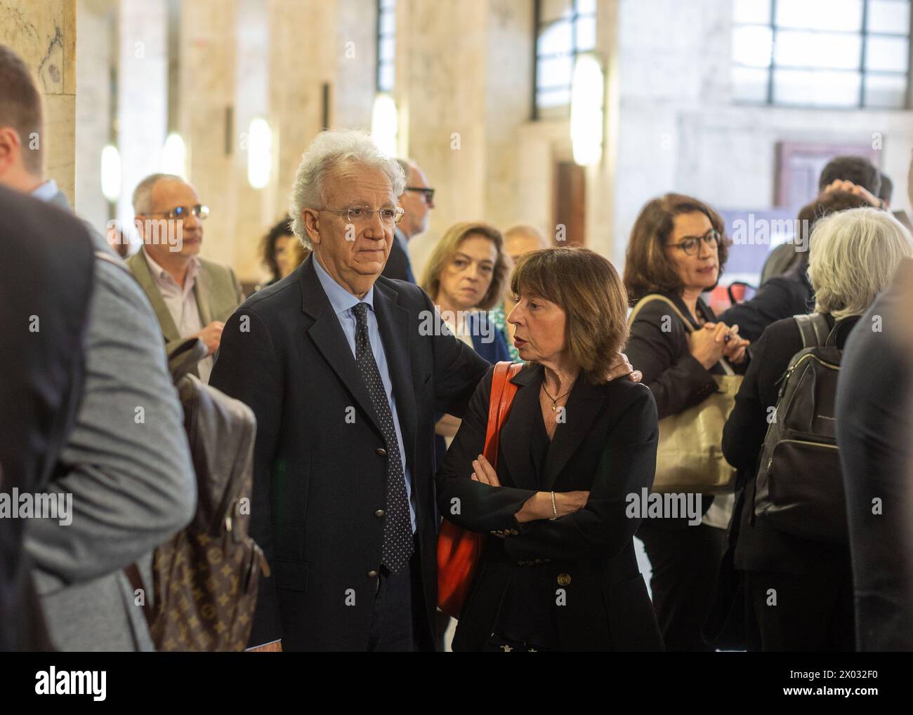 Fabio Roia alla memoria per l'uccisione a colpi di pistola in tribunale dell'avvocato Lorenzo Claris Appiani, del giudice Fernando Ciampi e di Giorgio erba del 9 aprile 2015 presso la seconda sezione penale - settimana - Cronaca - Milano, Italia - Martedì, 9 aprile 2024 (foto Stefano porta/LaPresse) Fabio Roia alla commemorazione per la sparatoria di morte in tribunale dell'avvocato Lorenzo Claris Appiani, del giudice Fernando Ciampi e di Giorgio erba il 9 aprile 2015 presso la seconda sezione penale - News - Milano, Italia - martedì 9 aprile 2024 (foto Stefano porta/LaPresse) Foto Stock