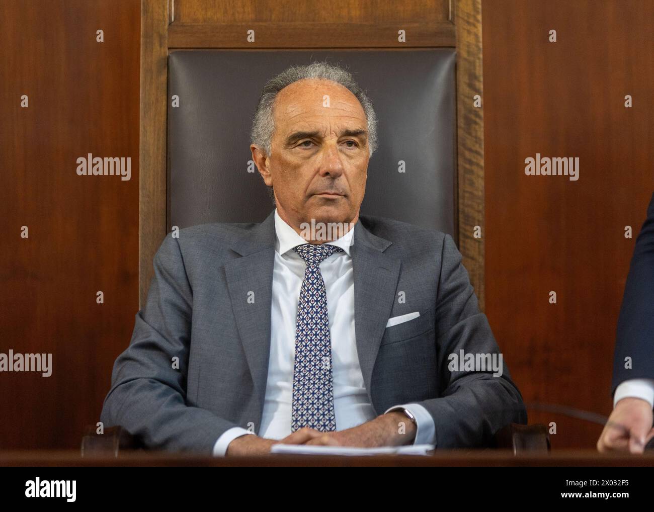 Giuseppe Ondei alla memoria per l'uccisione a colpi di pistola in tribunale dell'avvocato Lorenzo Claris Appiani, del giudice Fernando Ciampi e di Giorgio erba del 9 aprile 2015 presso la seconda sezione penale - settimana - Cronaca - Milano, Italia - Martedì, 9 aprile 2024 (foto Stefano porta/LaPresse) Giuseppe Ondei alla commemorazione per la sparatoria di morte in tribunale dell'avvocato Lorenzo Claris Appiani, del giudice Fernando Ciampi e di Giorgio erba il 9 aprile 2015 presso la seconda sezione penale - News - Milano, Italia - martedì 9 aprile 2024 (foto Stefano porta/LaPresse) Foto Stock