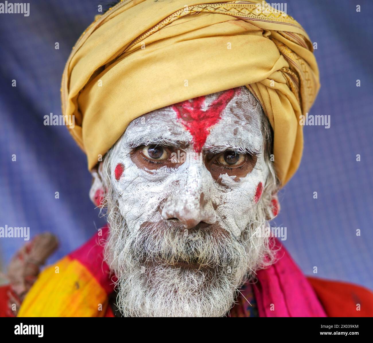 Sadhu o aspirante spirituale a Varanasi, India. Foto Stock