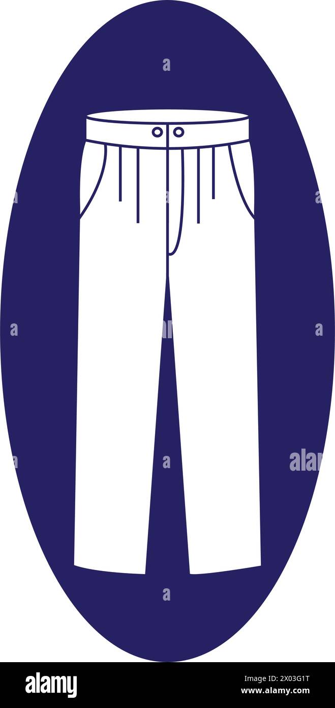 illustrazione vettoriale dell'icona dei pantaloni design semplice Illustrazione Vettoriale