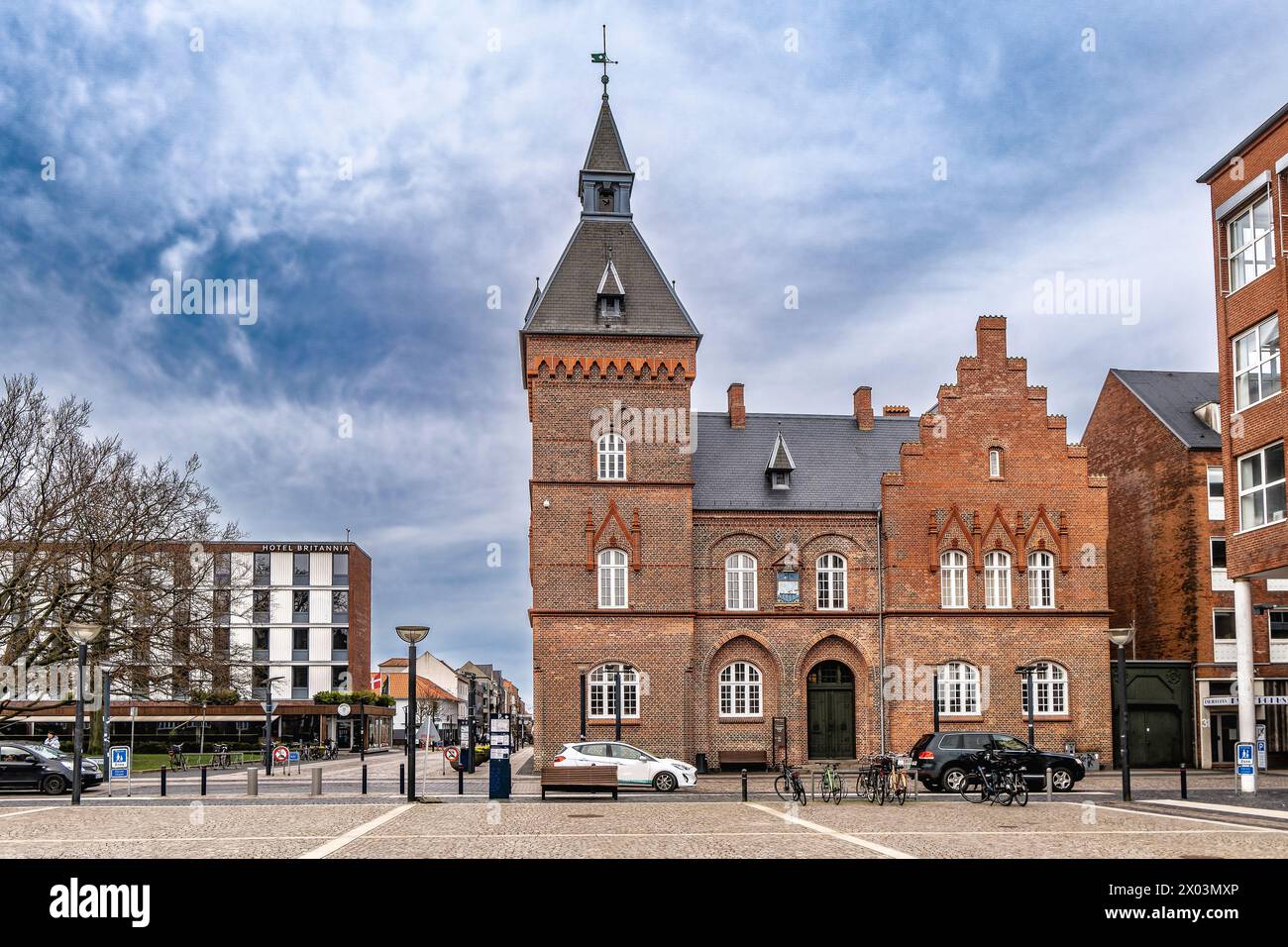 Vecchio municipio nella città di Esbjerg, Danimarca Foto Stock