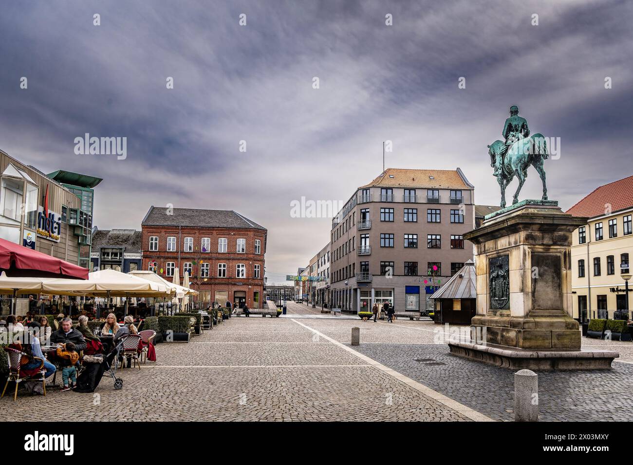 La piazza principale del mercato di Esbjerg, Danimarca Foto Stock