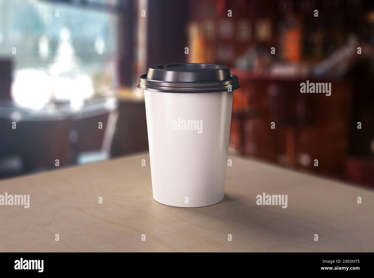Coffee Cup Mockup 3D Rendering sfondo isolato Foto Stock