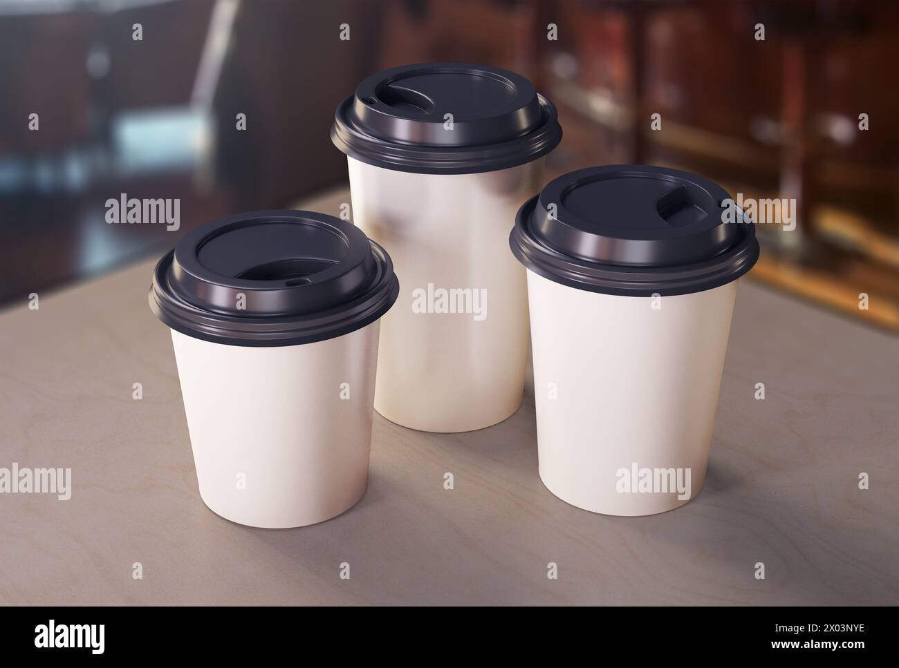 Coffee Cup Mockup 3D Rendering sfondo isolato Foto Stock