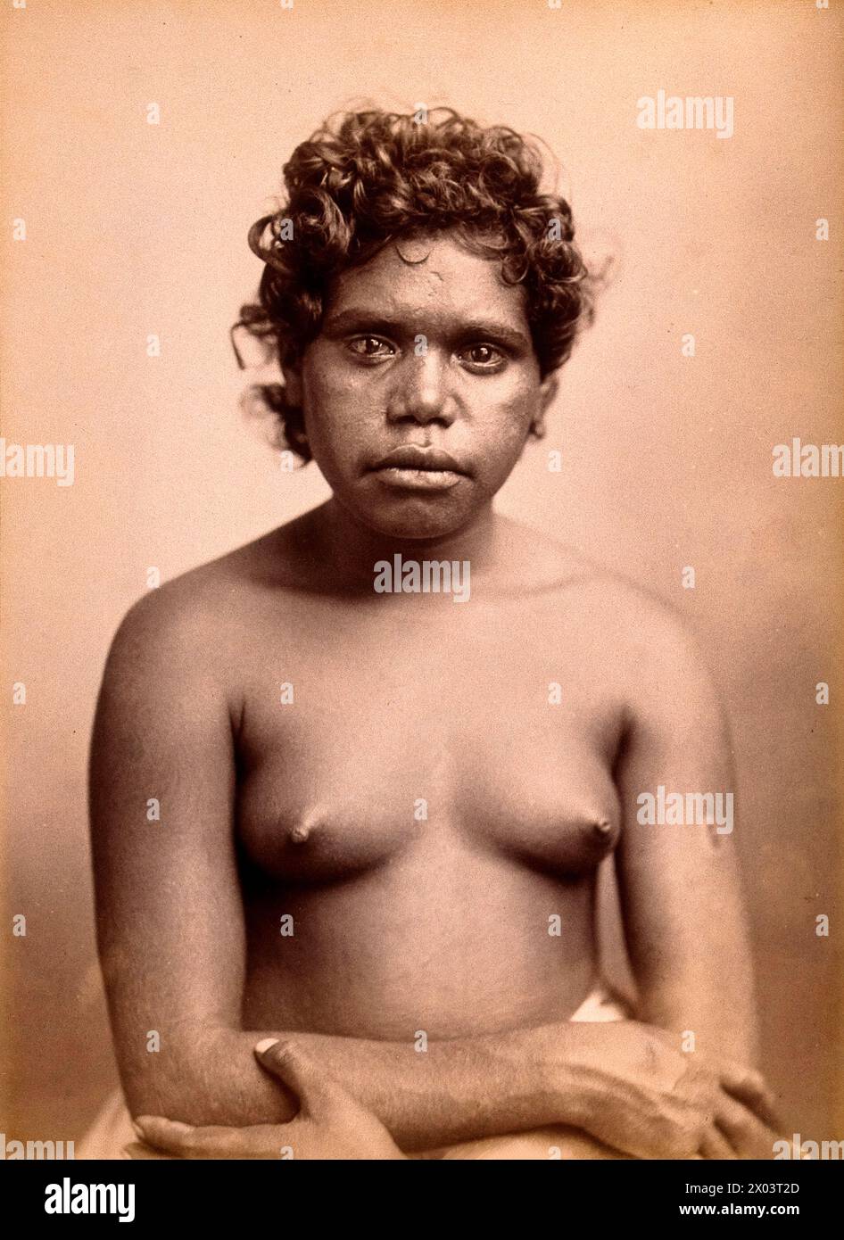 Woman Australia: Una donna aborigena di Henry King - stampe di albume Foto Stock