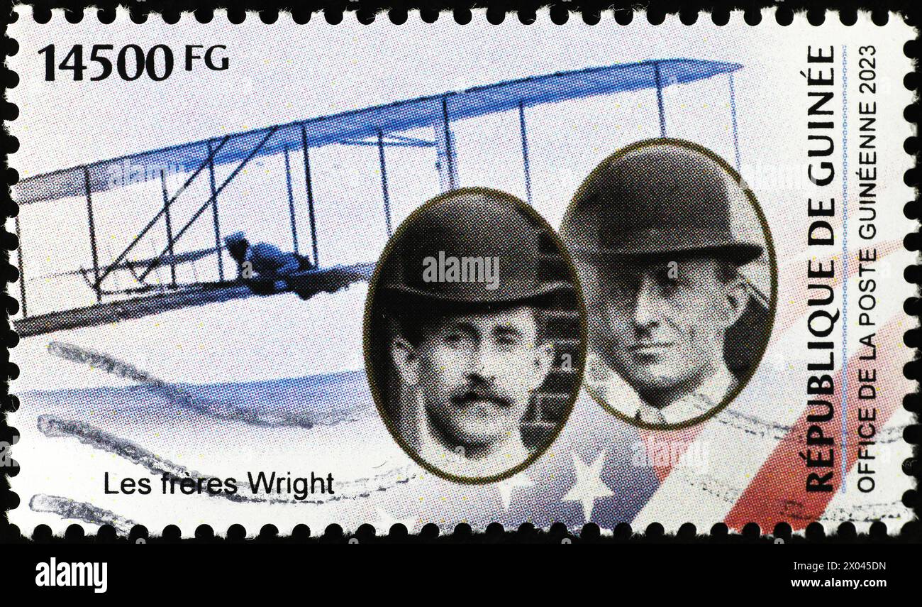 I fratelli Wright sul francobollo africano Foto Stock
