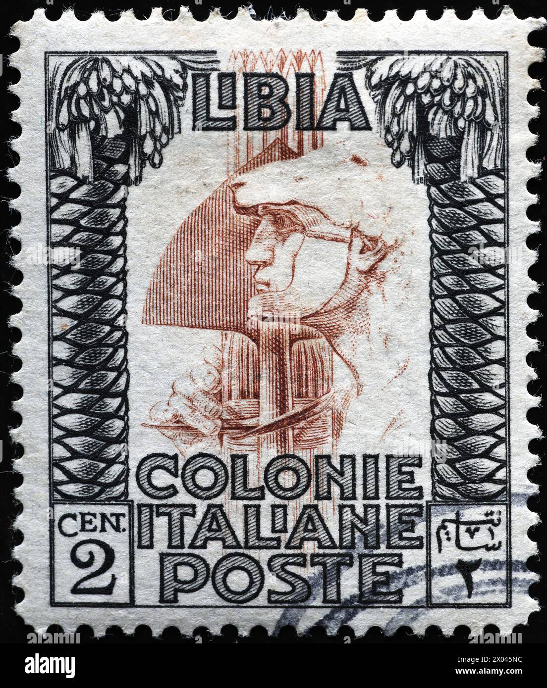 Antico francobollo coloniale dall'Italia Foto Stock