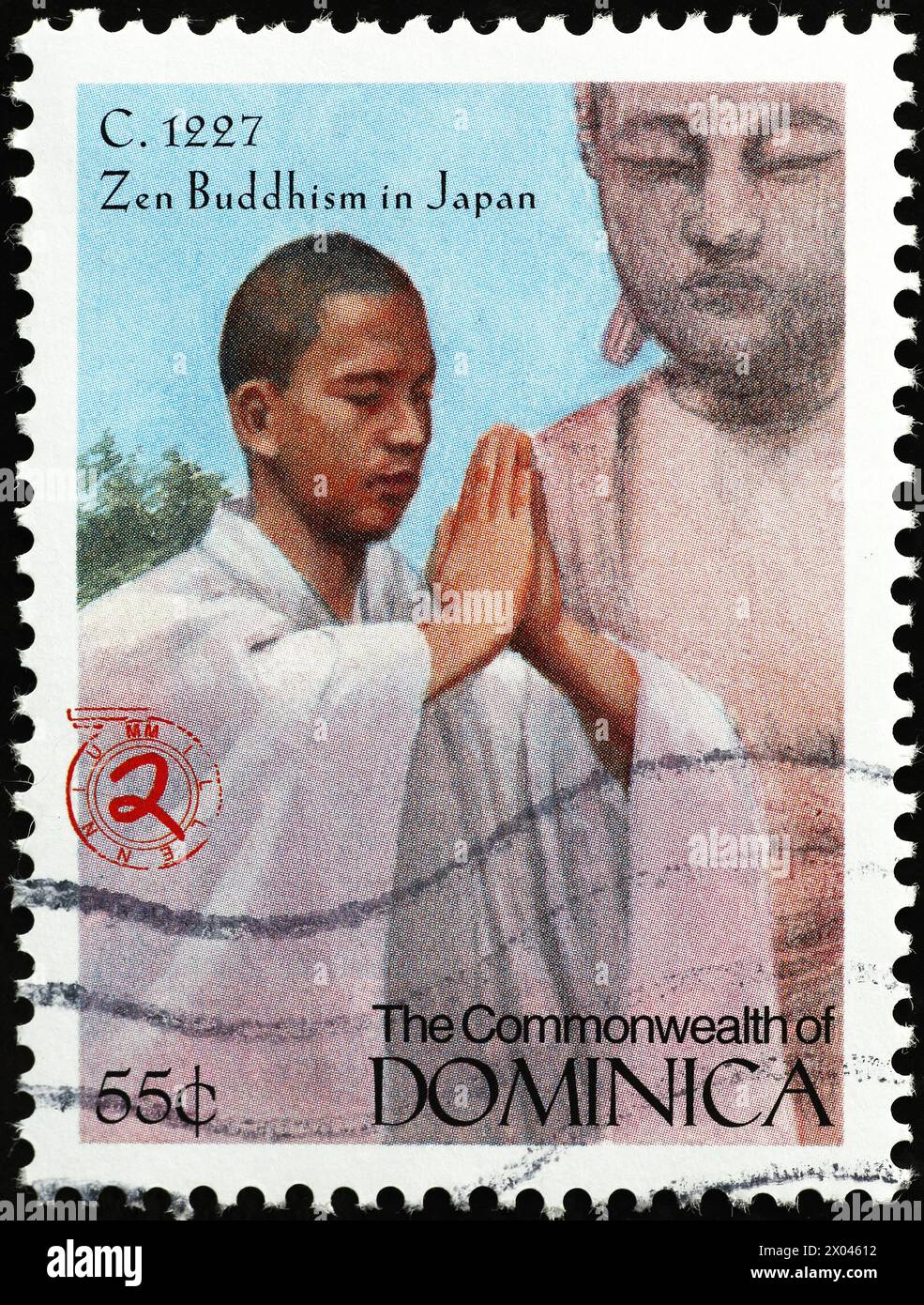 Celebrazione del Buddhismo Zen in Giappone su francobollo Foto Stock