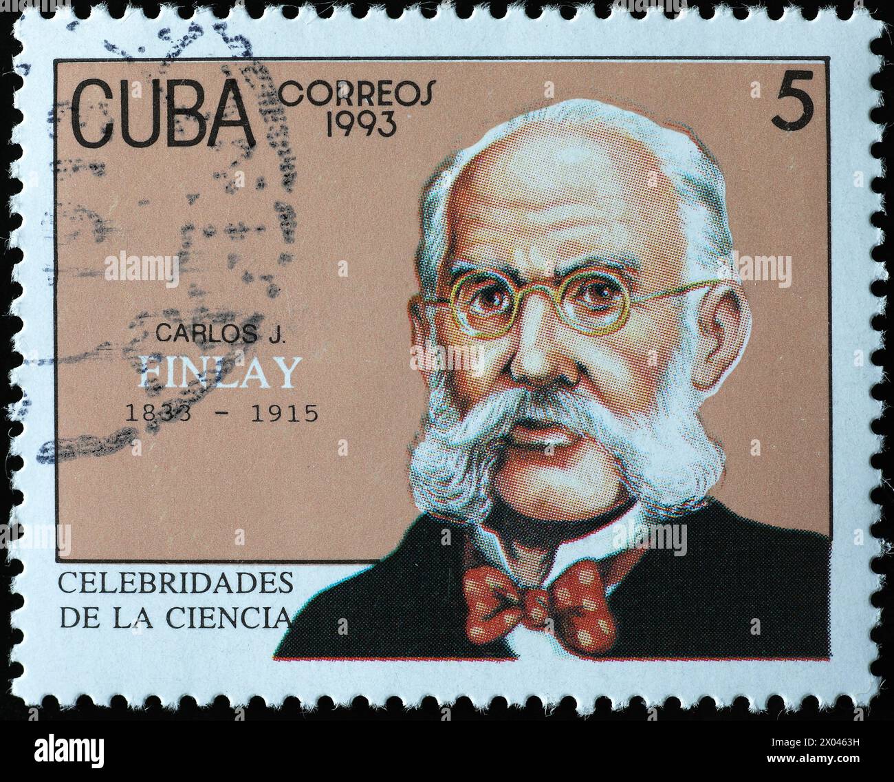 L'epidemiologo cubano Carlos Finlay sul francobollo Foto Stock
