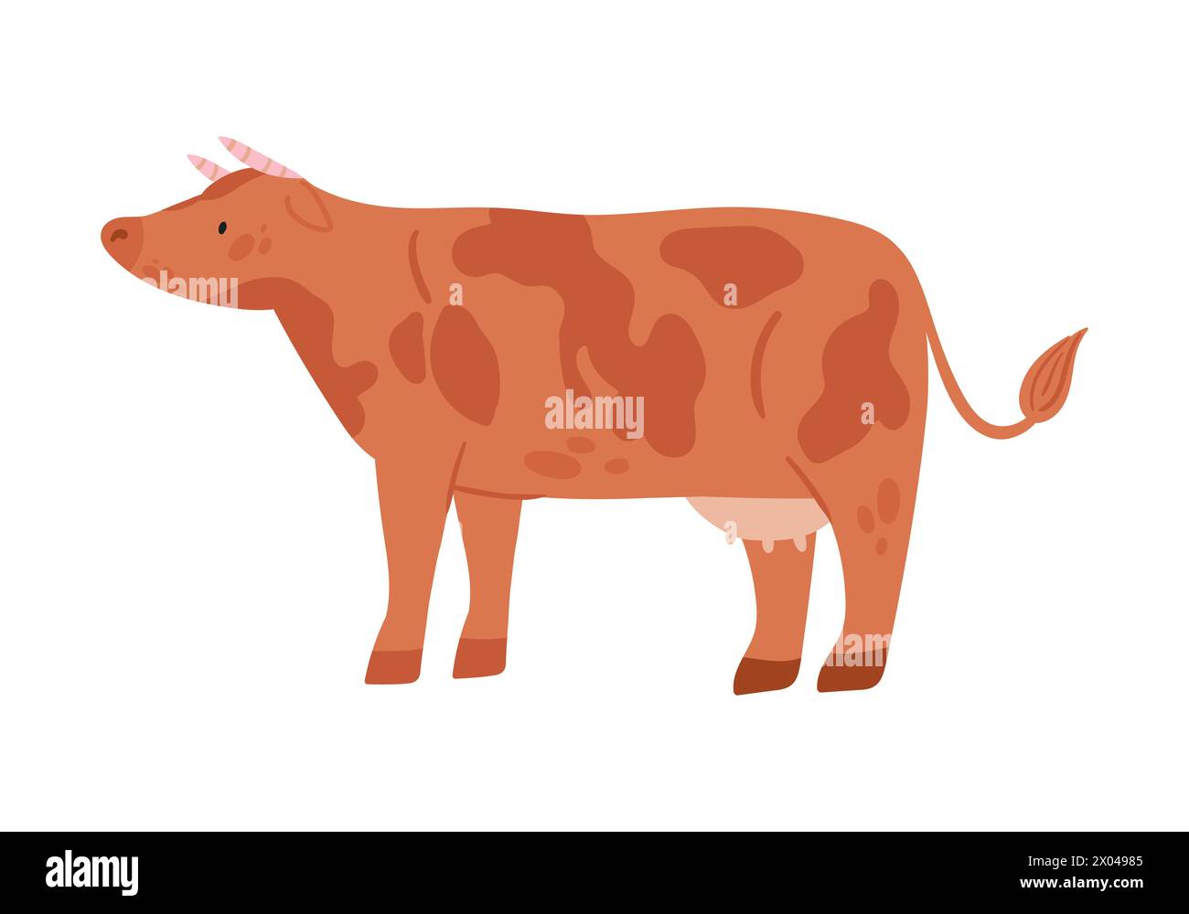 Allevamento di bovini. Attività di allevamento, illustrazione vettoriale piatta per la crescita di animali del ranch Illustrazione Vettoriale