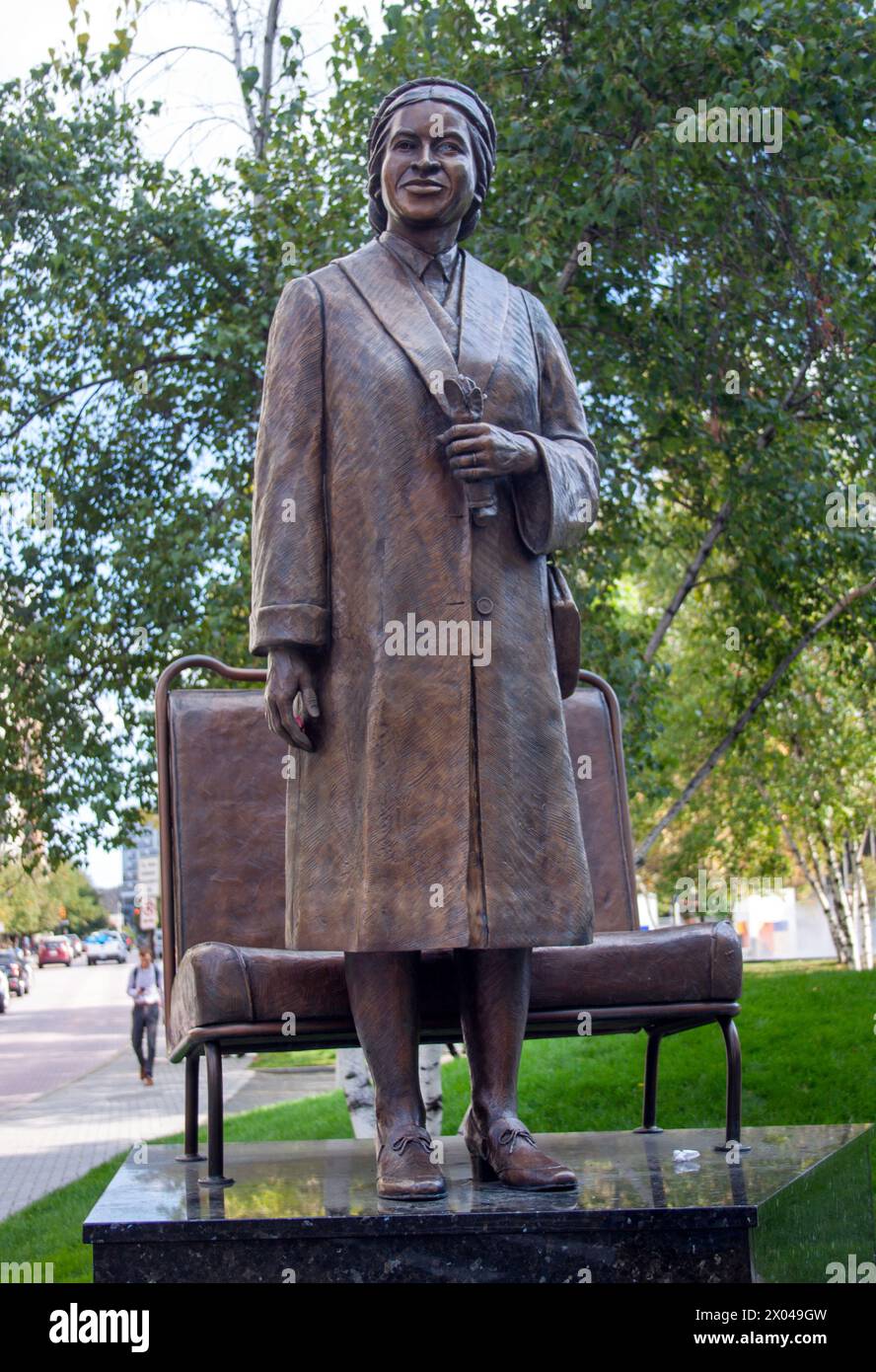 Statua di Rosa Parks a Grand Rapids, Michigan Foto Stock