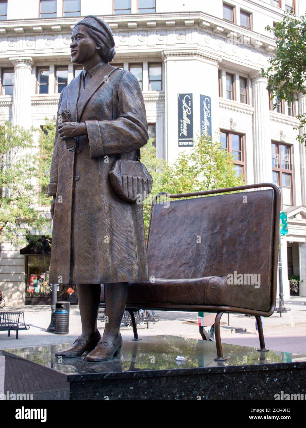 Statua di Rosa Parks a Grand Rapids, Michigan Foto Stock