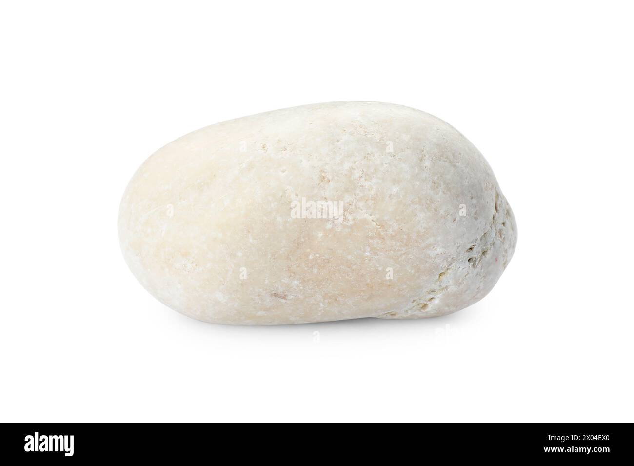 Una pietra leggera isolata su bianco. Ciottoli di mare Foto Stock