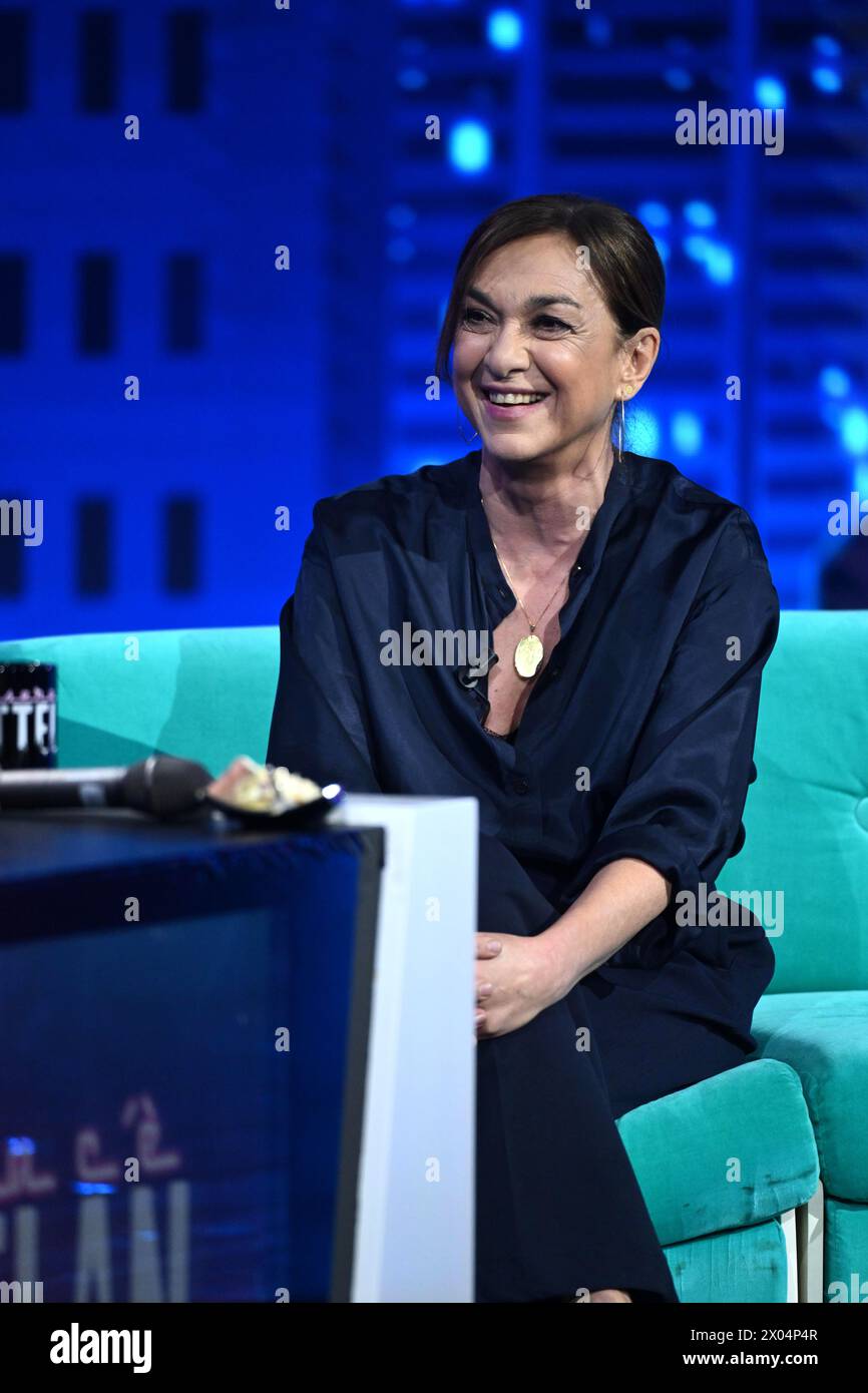 Milano, Italia. 09 aprile 2024. Milano, trasmissione televisiva - Cattelan è su Rai2 stasera. Nella foto Daria Bignardi credito: Agenzia fotografica indipendente/Alamy Live News Foto Stock