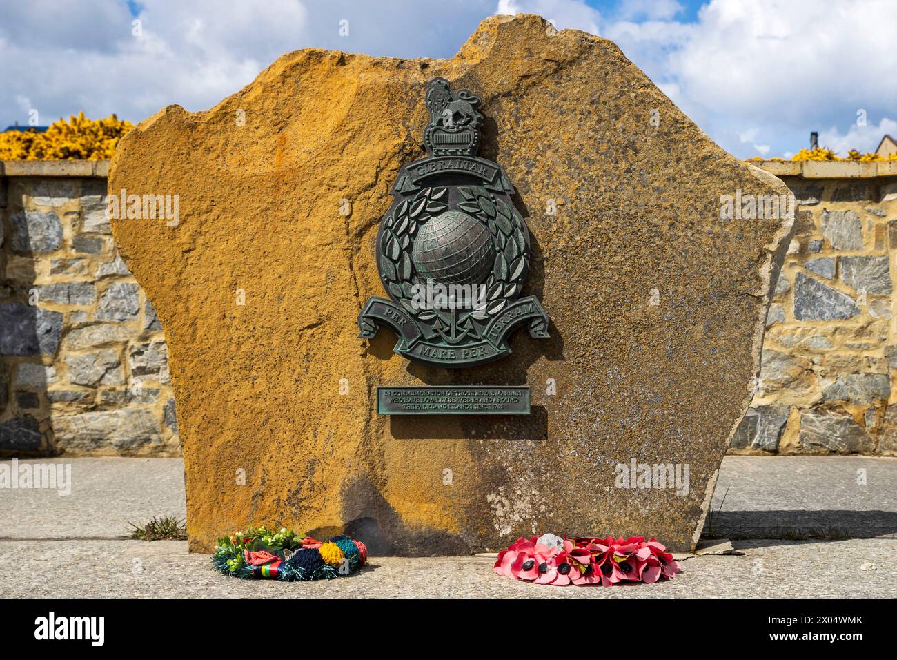 Royal Marines Monument, Stanley, Isole Falkland, sabato 2 dicembre, 2023. foto: David Rowland / One-Image.com Foto Stock