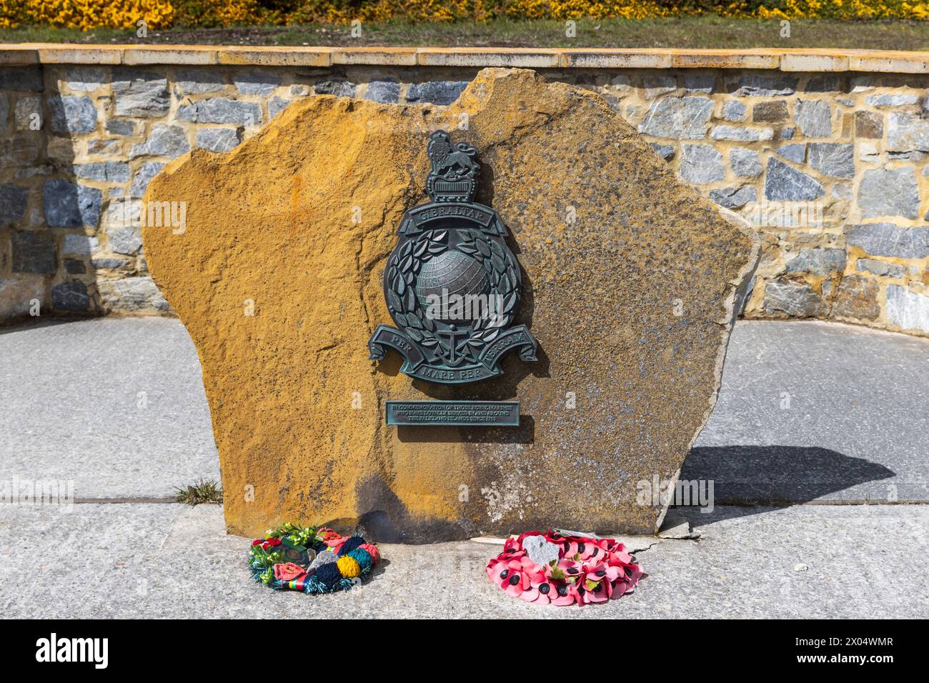 Royal Marines Monument, Stanley, Isole Falkland, sabato 2 dicembre, 2023. foto: David Rowland / One-Image.com Foto Stock