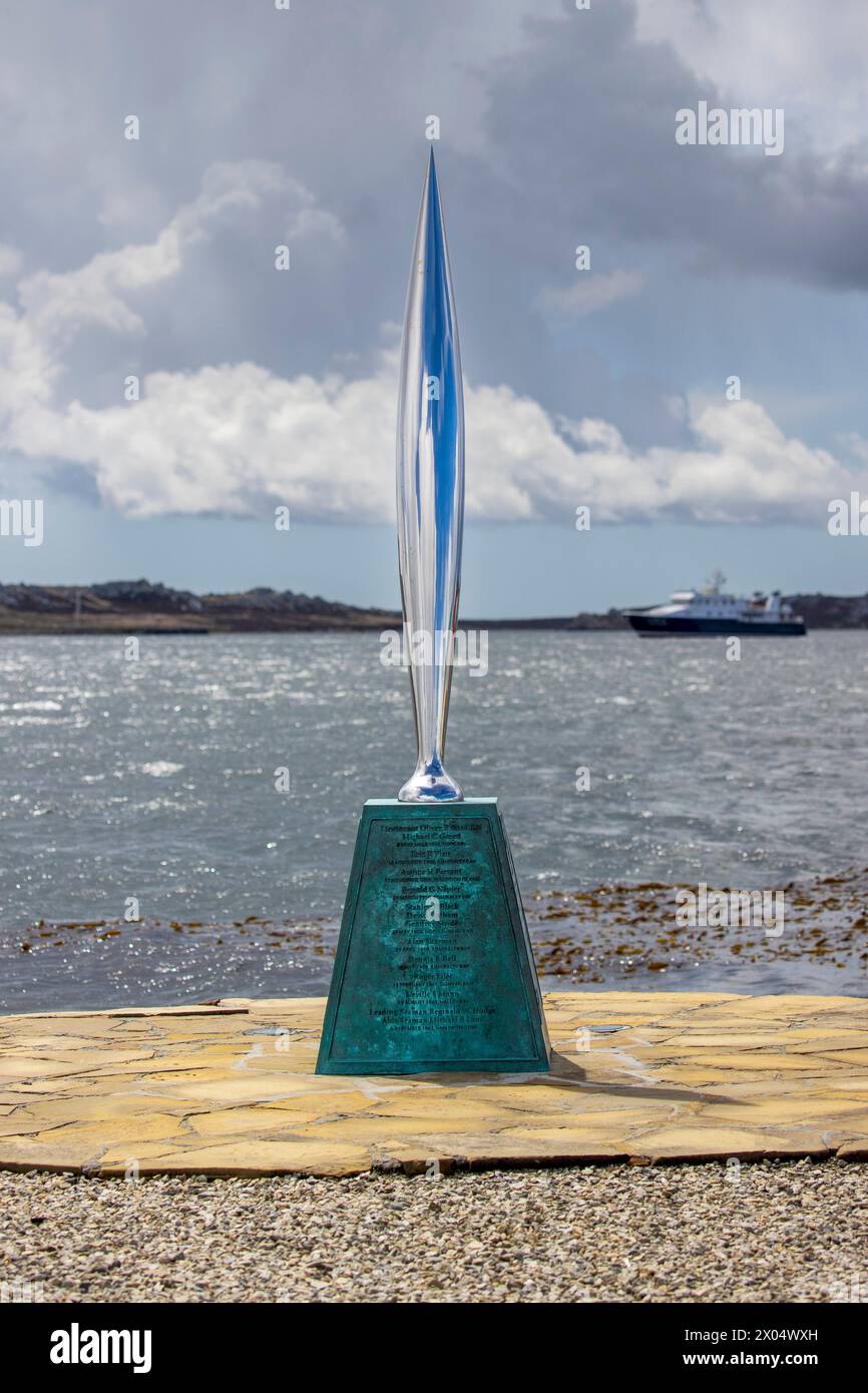 Antarctic Monument, Historic Dockyard, Stanley, Isole Falkland, sabato 2 dicembre 2023. Foto: David Rowland / One-Image.com Foto Stock