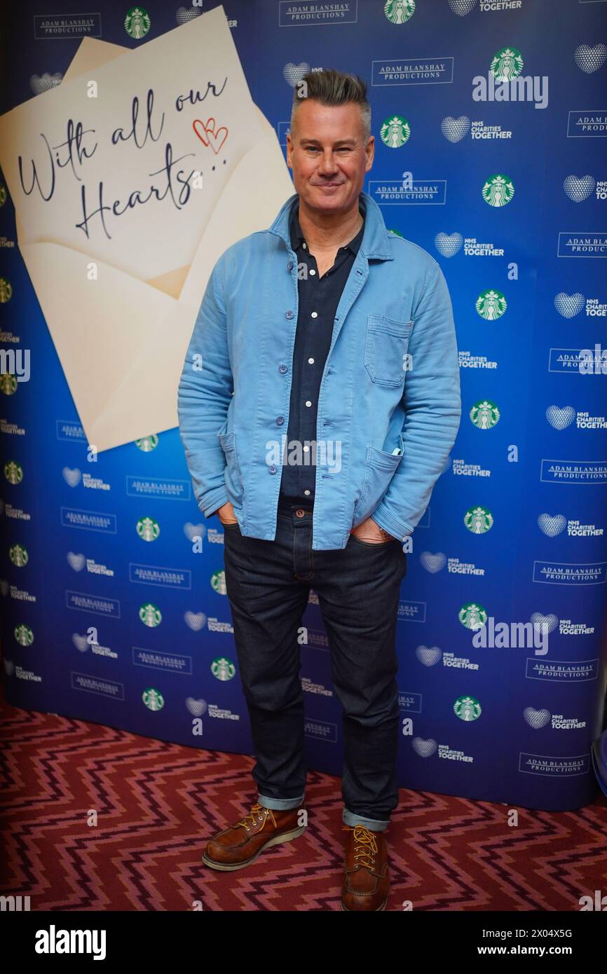 Tim Vincent partecipa al gala del West End 'With All Our Hearts' per il NHS, all'Adelphi Theatre, Strand, Londra. Il concerto celebrerà il NHS e raccoglierà fondi per NHS Charities insieme. Data foto: Martedì 9 aprile 2024. Foto Stock