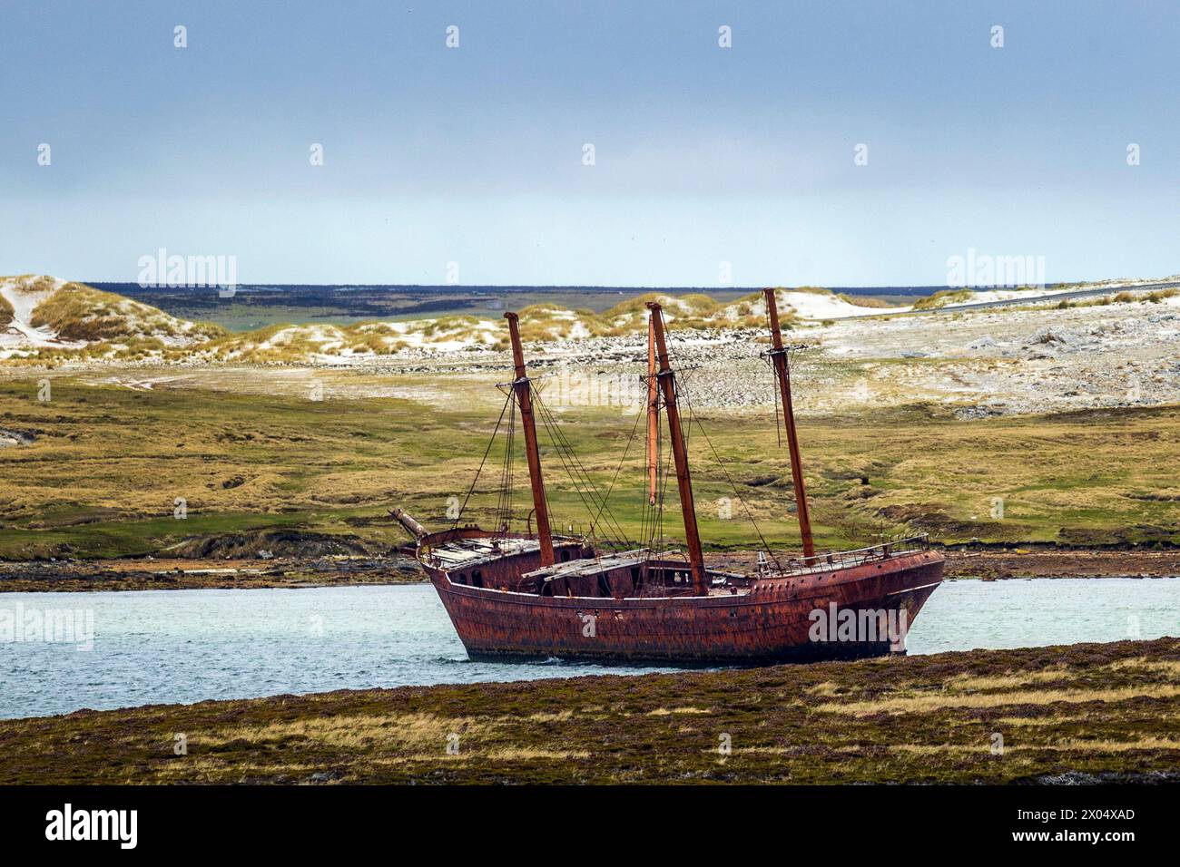 Lady Elizabeth Shipwreck, Stanley, Isole Falkland sabato 2 dicembre 2023. Foto: David Rowland / One-Image.com Foto Stock