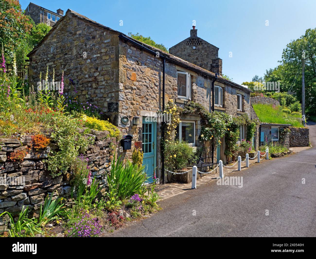 Regno Unito, North Yorkshire, Grassington, Scar Street, Crag Cottage. Foto Stock