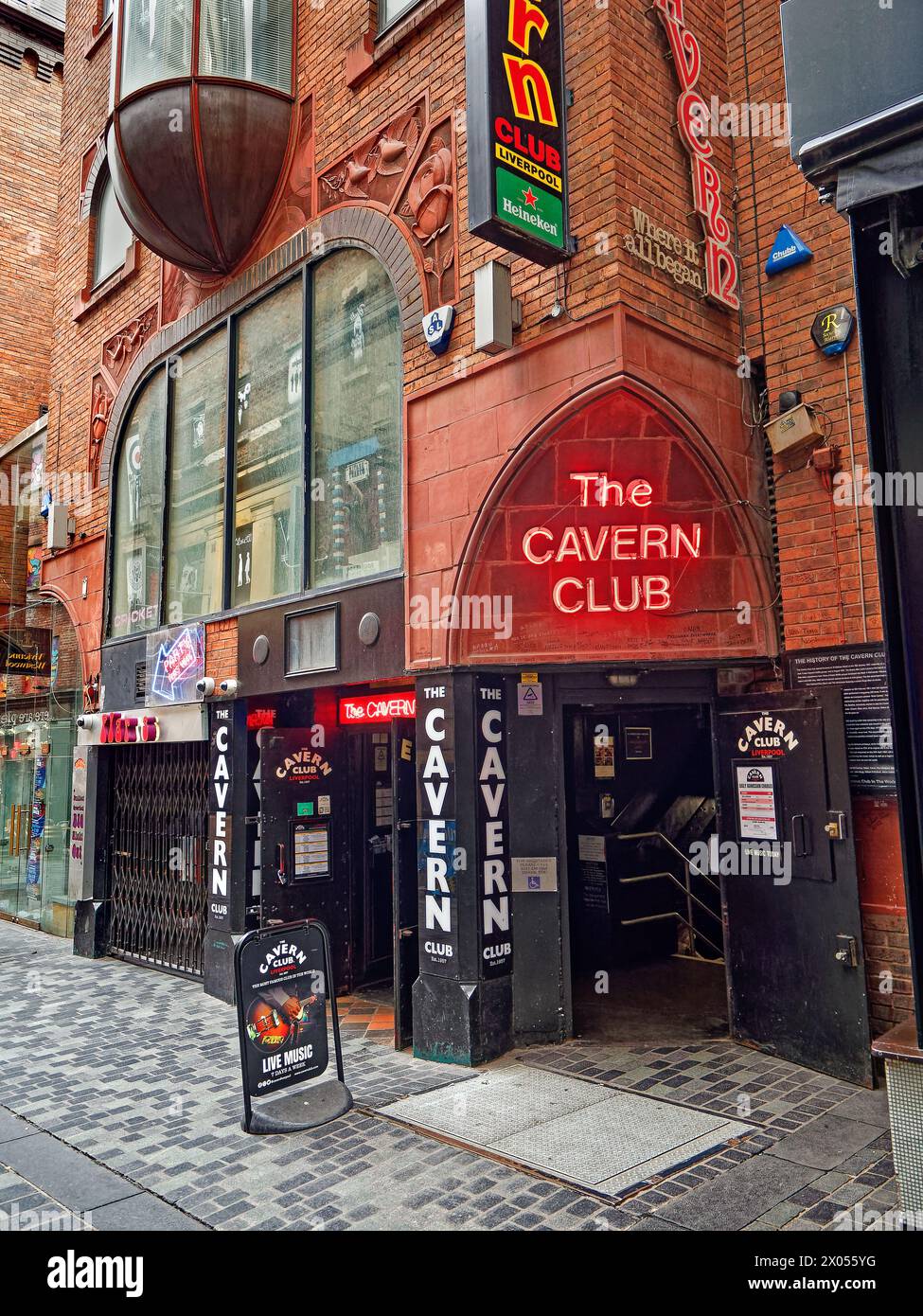 Regno Unito, Liverpool, The Cavern Club in Mathew Street. Foto Stock