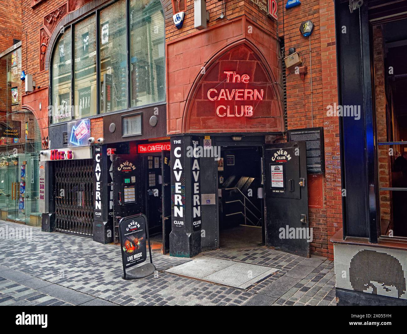 Regno Unito, Liverpool, The Cavern Club in Mathew Street. Foto Stock