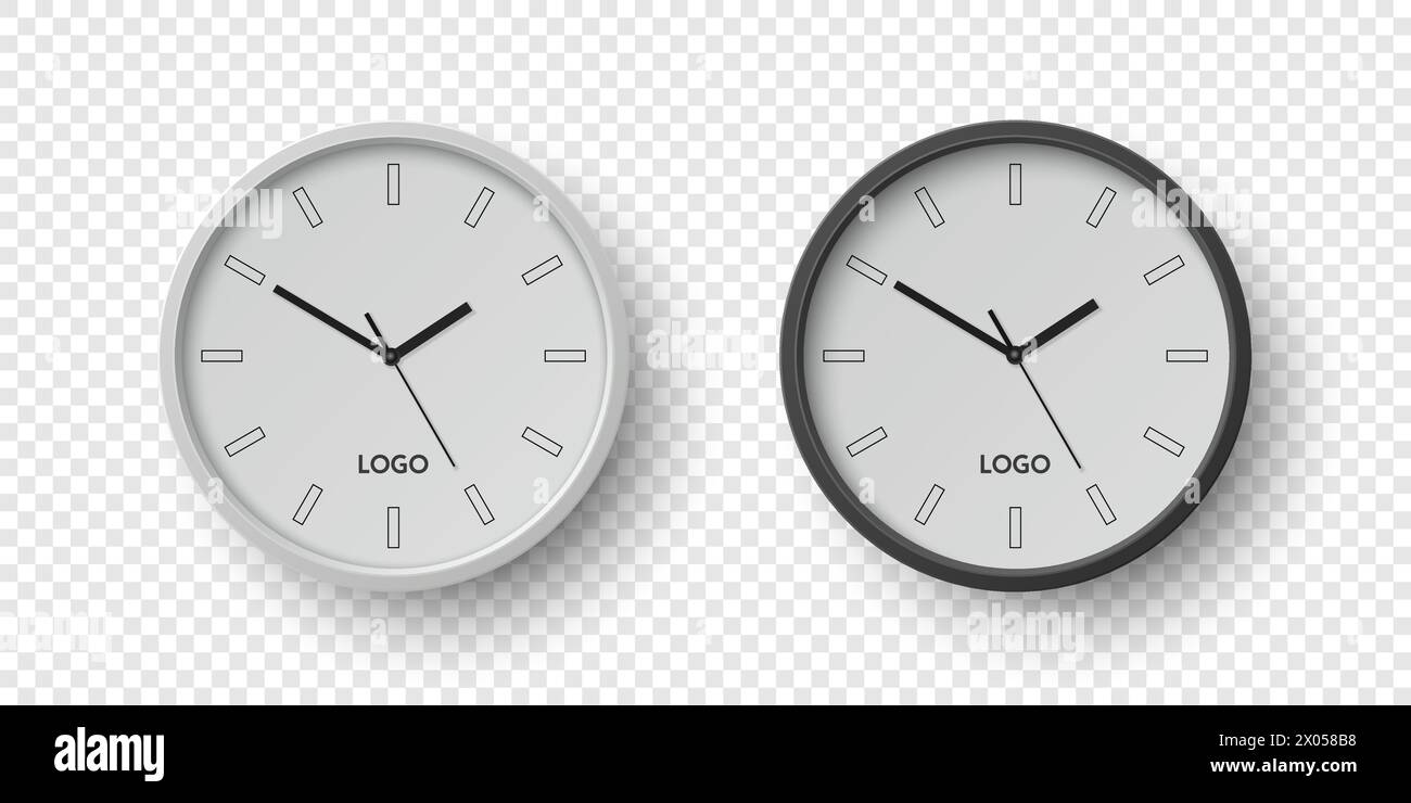 Orologio da ufficio Vector 3d Realistic Round Wall. Primo piano con quadrante bianco e nero isolato. Modello di progettazione, Mock-up per il Branding, pubblicità. Semplice Illustrazione Vettoriale Orologio da ufficio Vector 3d Realistic Round Wall. Primo piano con quadrante bianco e nero isolato. Modello di progettazione, Mock-up per il Branding, pubblicità. Semplice Illustrazione Vettoriale
