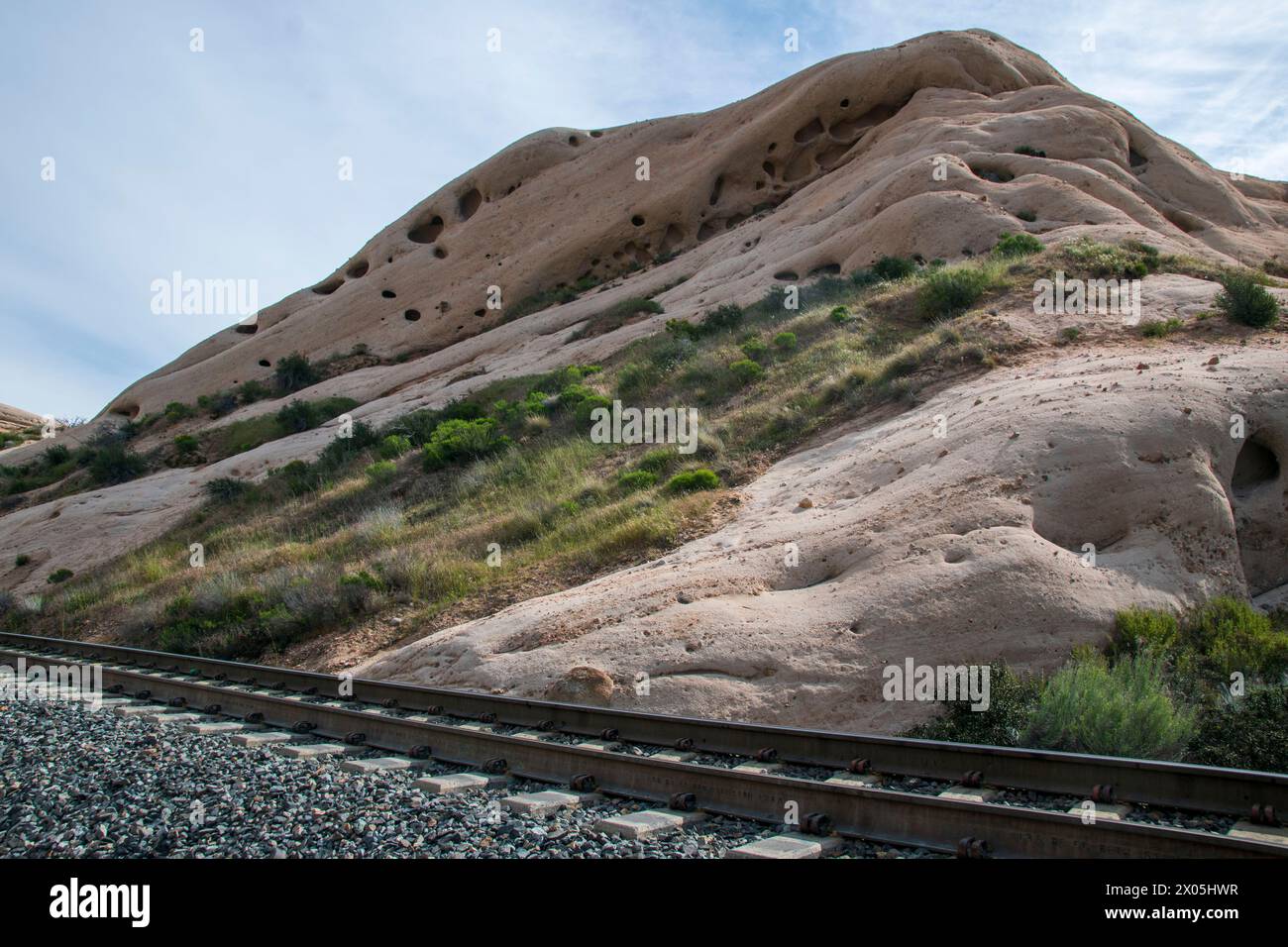 Le Mormon Rocks si trovano vicino a Phelan lungo l'Interstate 15 nella contea di San Bernardino, CALIFORNIA. Foto Stock