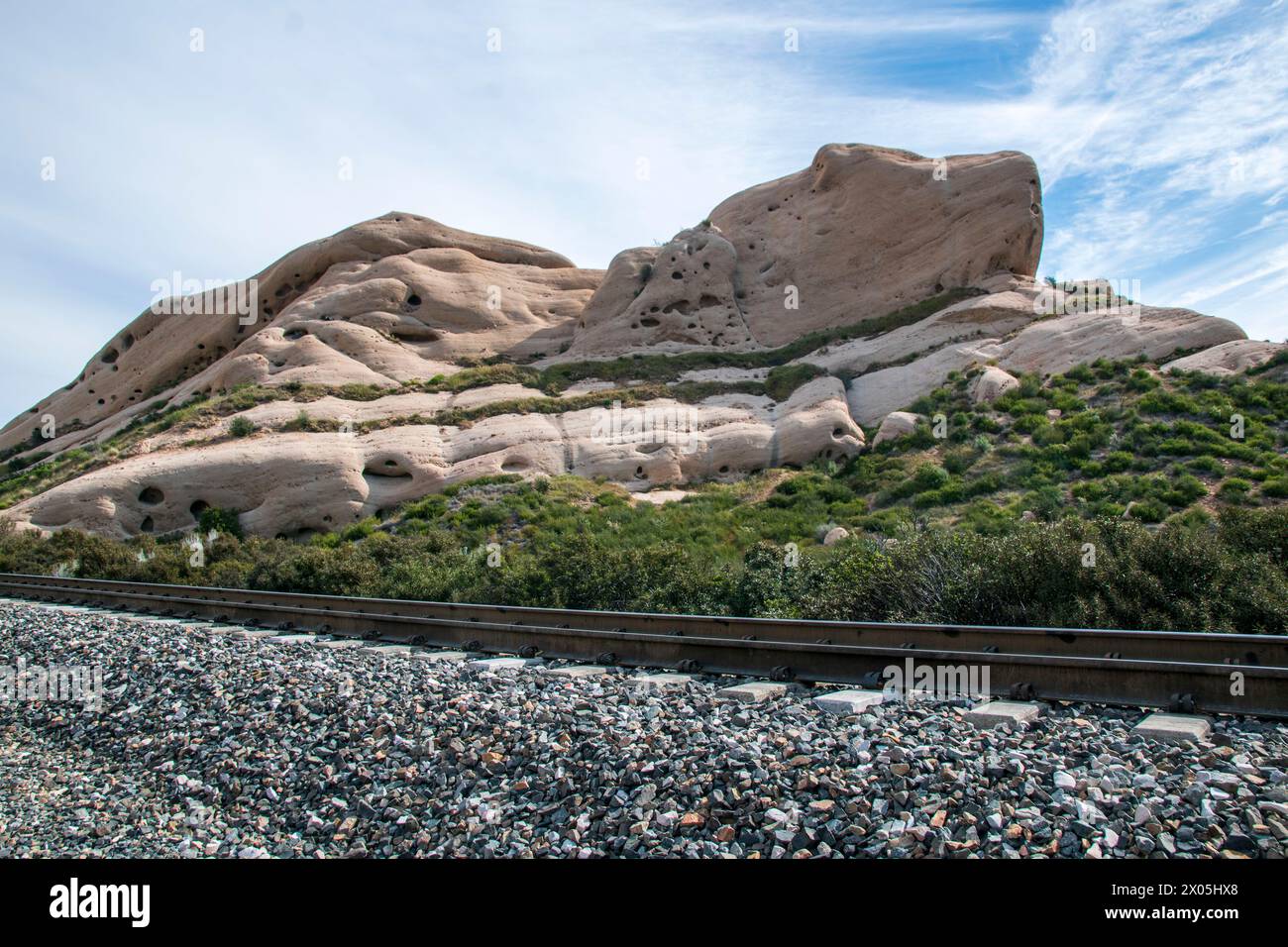 Le Mormon Rocks si trovano vicino a Phelan lungo l'Interstate 15 nella contea di San Bernardino, CALIFORNIA. Foto Stock