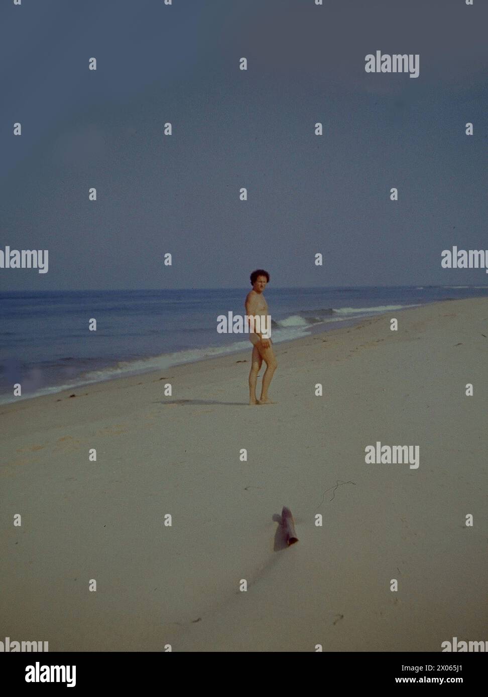 Sonnenanbeter am FKK Strand Frankreich Biscaya Arcachon FKK Strand *** bagni di sole sulla spiaggia naturista France Biscay Arcachon Foto Stock