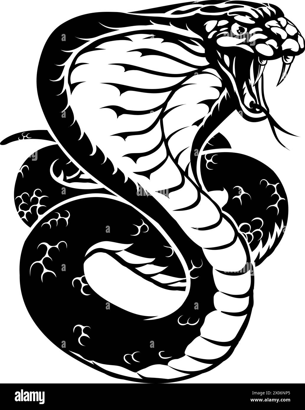 Cobra Snake Animal Sport Team Cartoon Mascot Illustrazione Vettoriale