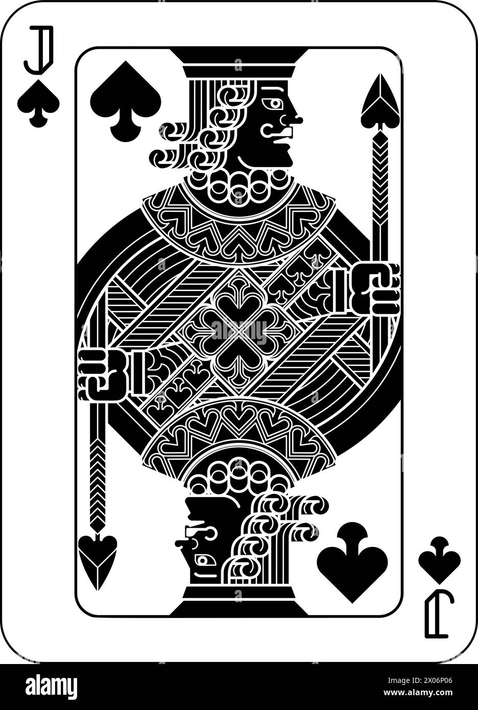 Mazzo di carte da gioco confezione di carte da gioco con disegno di carte di picchetti Illustrazione Vettoriale