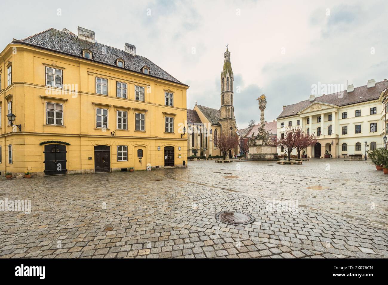 La piazza principale della città di Sopron, Ungheria, Europa. Foto Stock