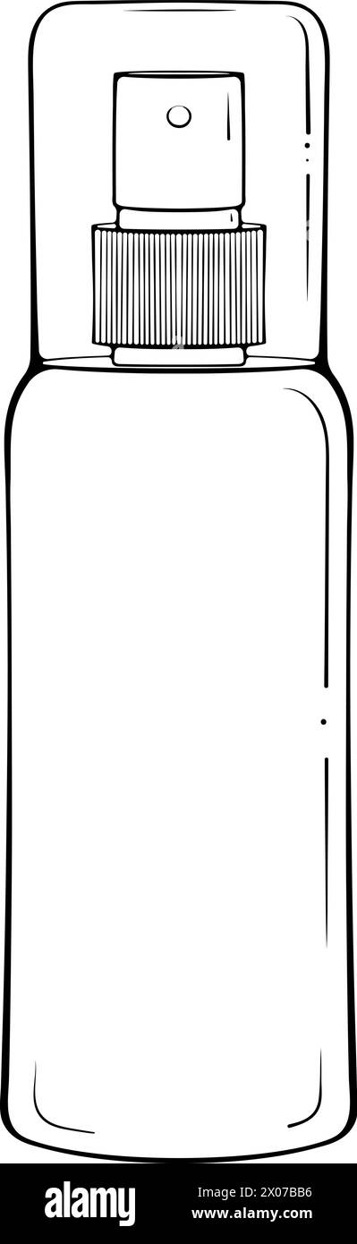 Flacone spray per cosmetici linea ART Illustrazione Vettoriale