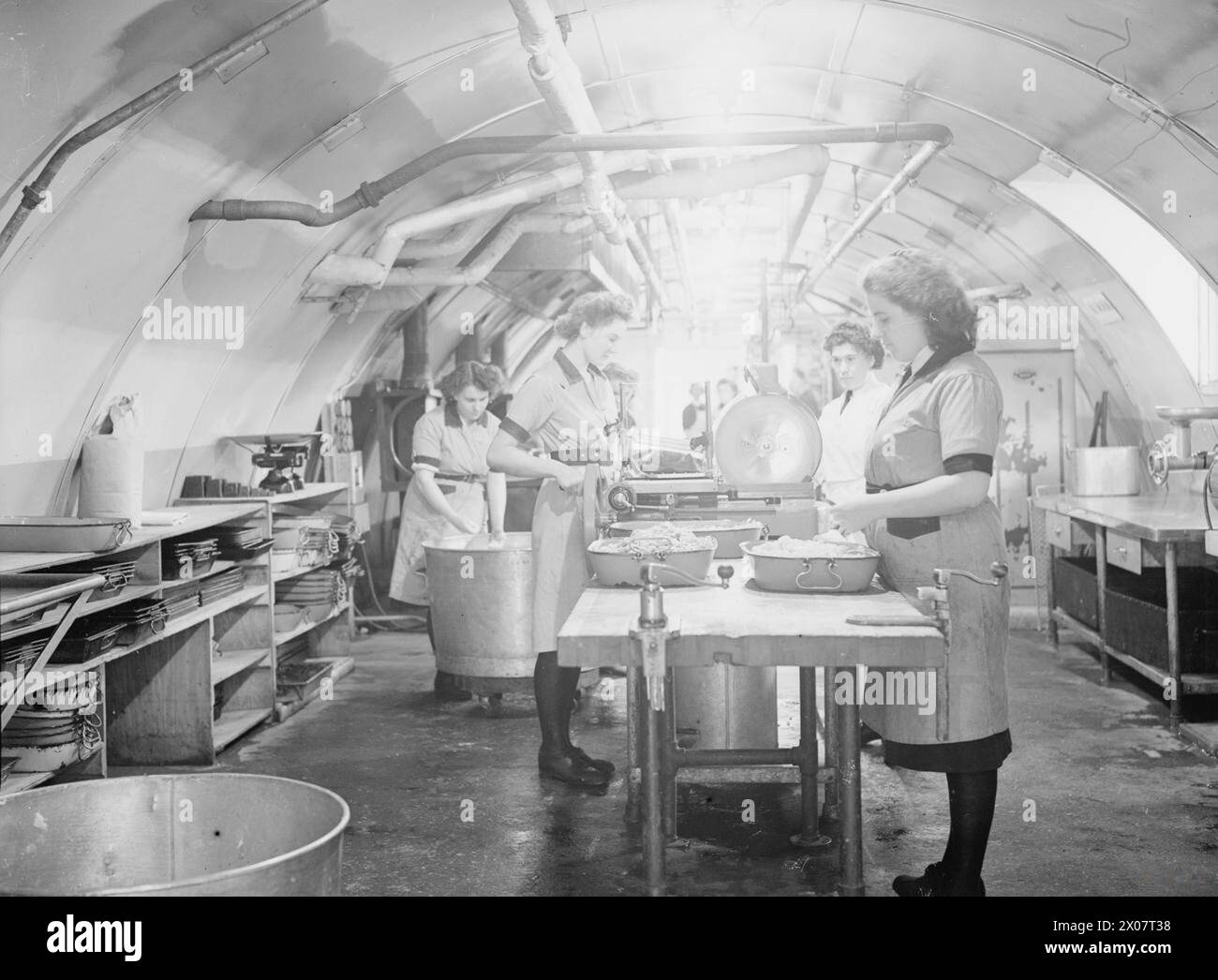 Le basi operative combinate in Scozia nel luglio 1945 mostrarono la disposizione dei campi e i tipi di imbarcazioni, compresa la galea principale a HMS Tullichewan. Foto Stock