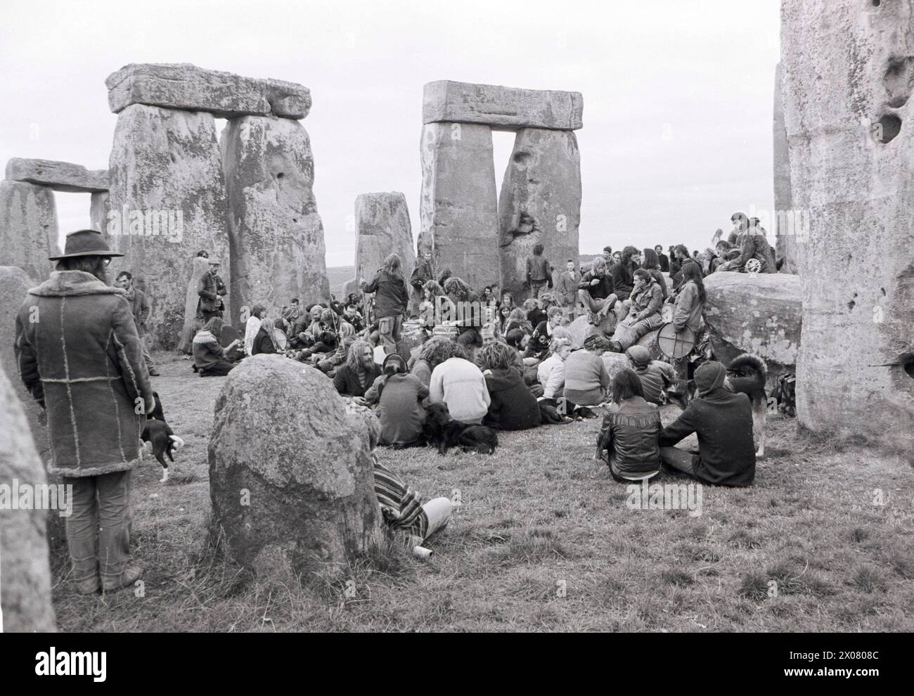 Equinozio autunnale a Stonehenge 1989. REGNO UNITO Foto Stock