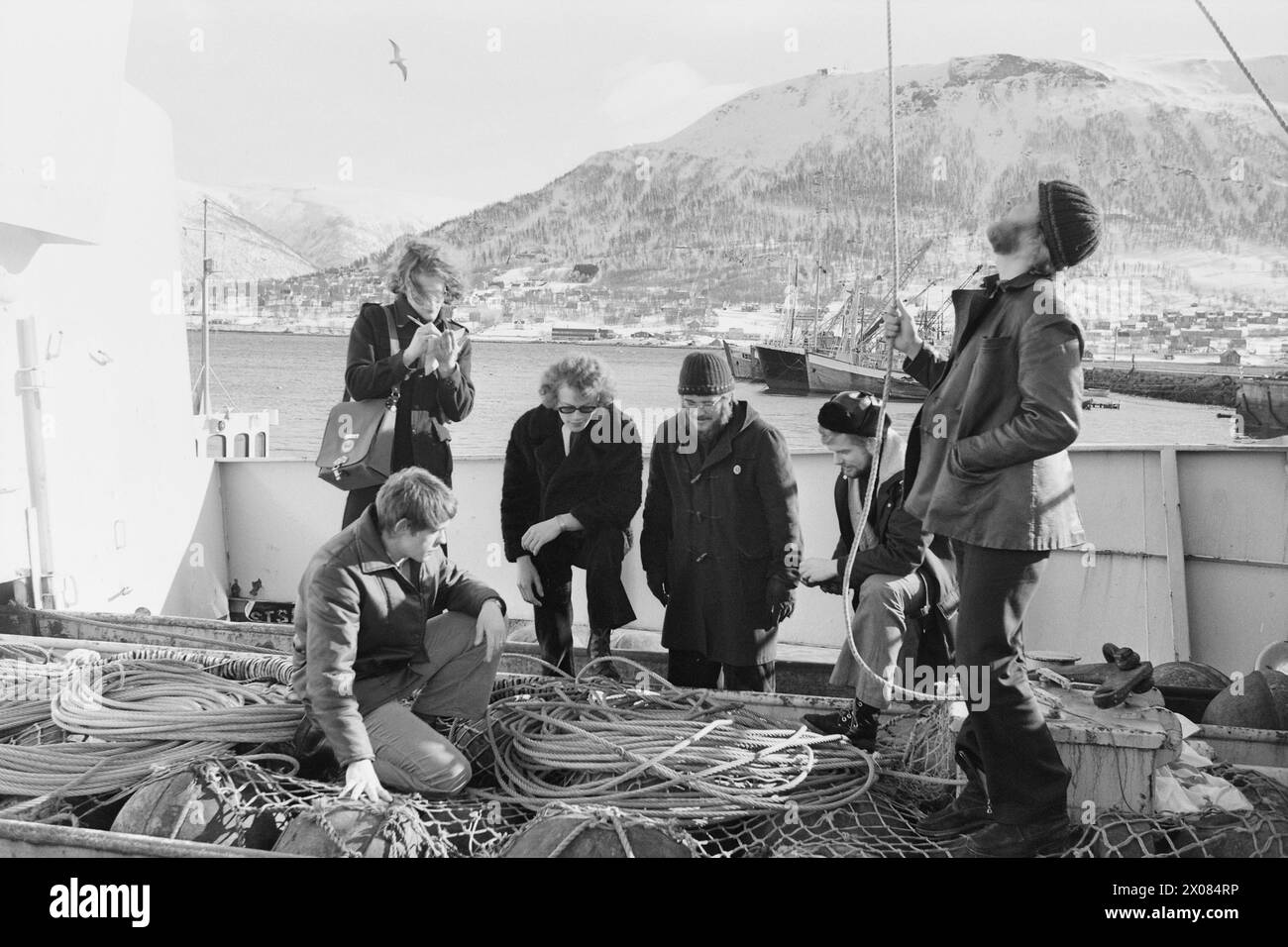 Attualmente 14 - 2 - 1973: Cand.mag nel pesce.per la prima volta, la pesca è diventata un corso universitario separato. Tutti gli studenti provengono da tipiche comunità di pescatori della Norvegia settentrionale. Foto: Sverrre A. Børretzen/Aktuell/NTB ***FOTO NON ELABORATA*** Foto Stock