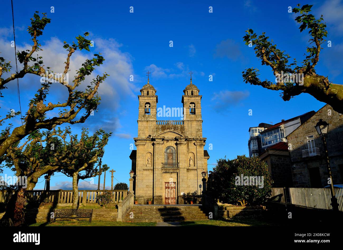 Chiesa di nostra Signora di Remedios a Castro Caldelas, Ourense, Spagna Foto Stock