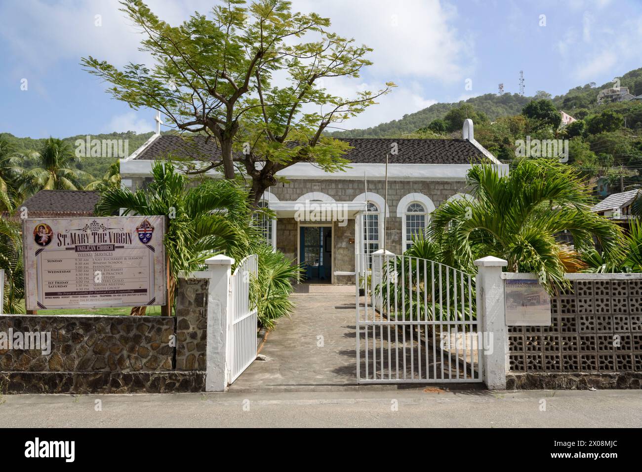 Chiesa Anglicana di Santa Maria Vergine, Port Elizabeth, Bequia Island, St Vincent e Grenadine, Caraibi Foto Stock